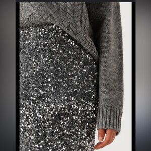 J. Crew Silver Sequin Pencil Skirt
